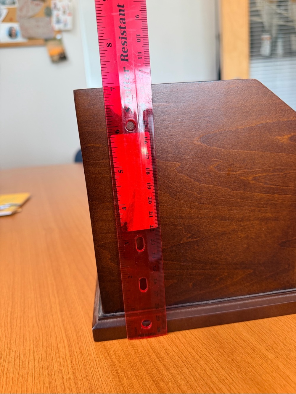 Pottery Barn Brown Wood Desk Organizer with Three Photo Slots - Picture 8 of 10